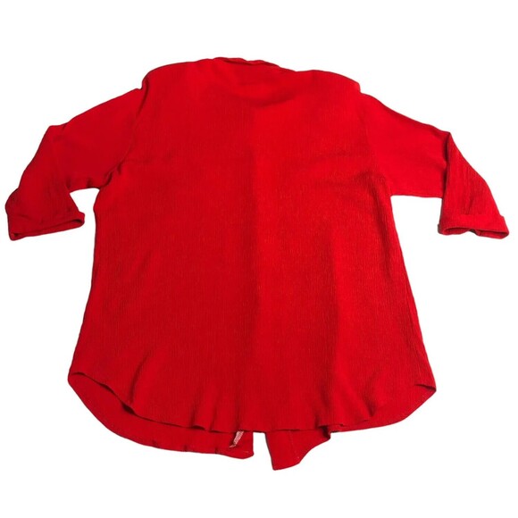 Vintage Niki & Danielle Top Womens 16 Red Rock N Roll Embroidered Pocket Gauze - Picture 2 of 16